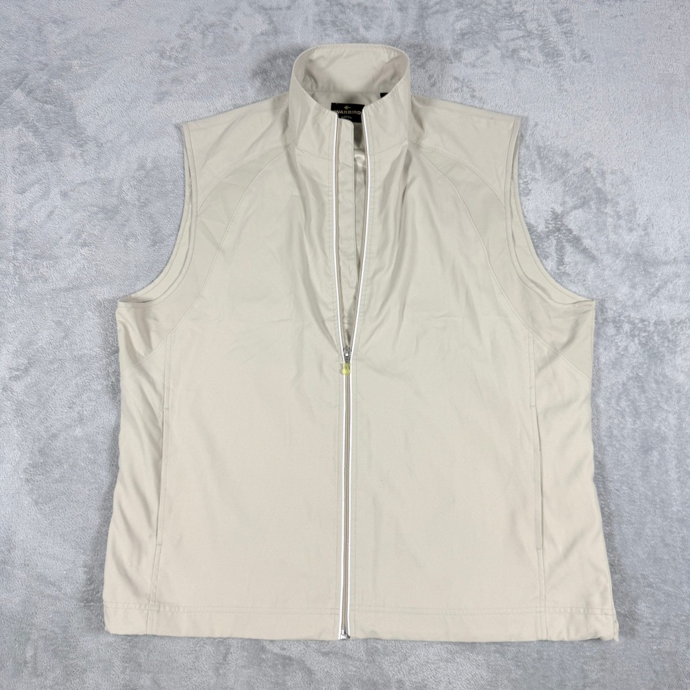 Callaway Mens XL Warbird Golf Vest Beige Full Zip Mesh Performance Layer